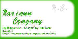 mariann czagany business card